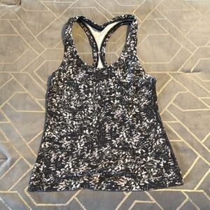 Lululemon Athletica Black and White Racerback Tank Top